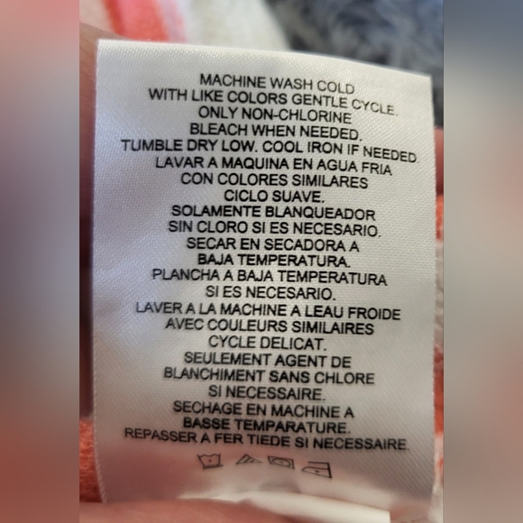 Jones New York Womens Striped Peach and White Hoodie Size M - Picture 9 of 10